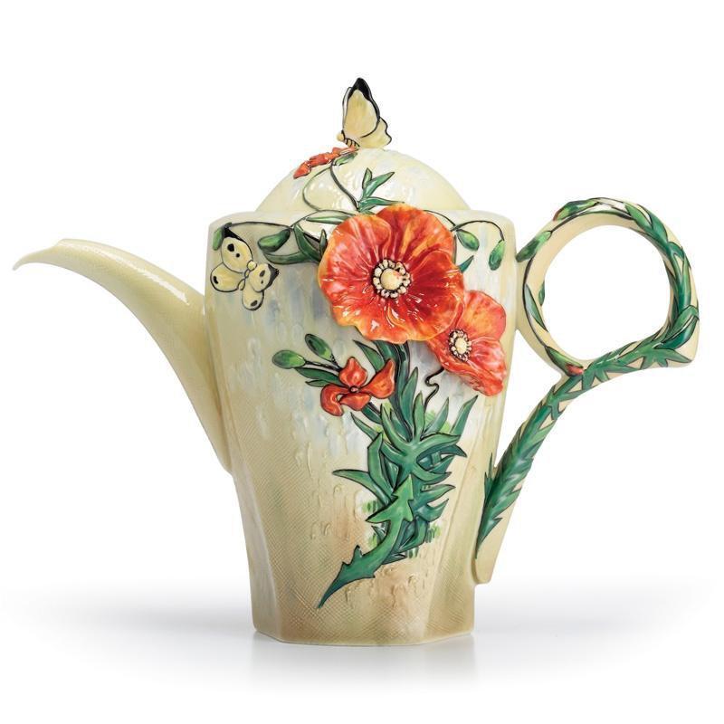Franz Collection Van Gogh Poppy Flower Teapot FZ02627