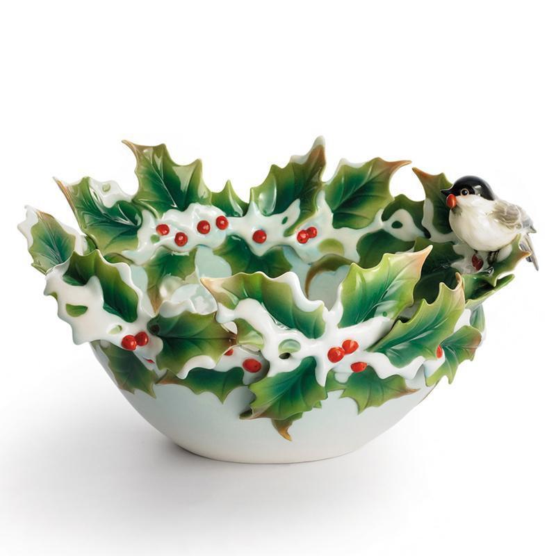 Franz Collection Winter Wonderland Chickadee Bowl FZ01598