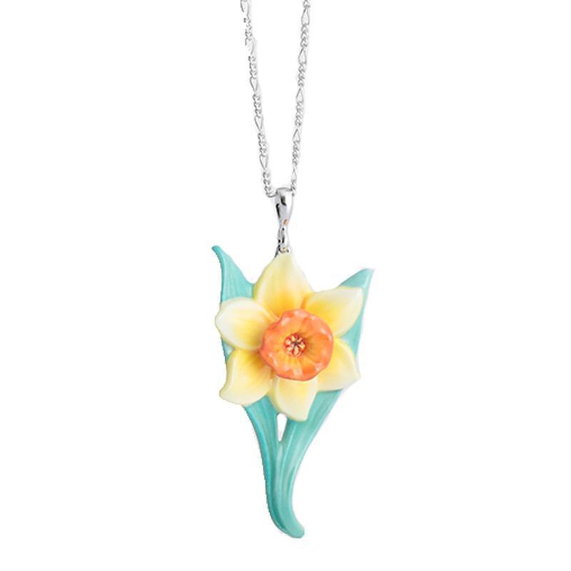 Franz Collection Yellow Daffodil Necklace FJ00322