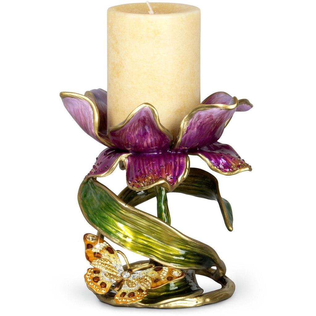 Jay Strongwater Aimee Floral Pillar Candle Holder SDH2370-456