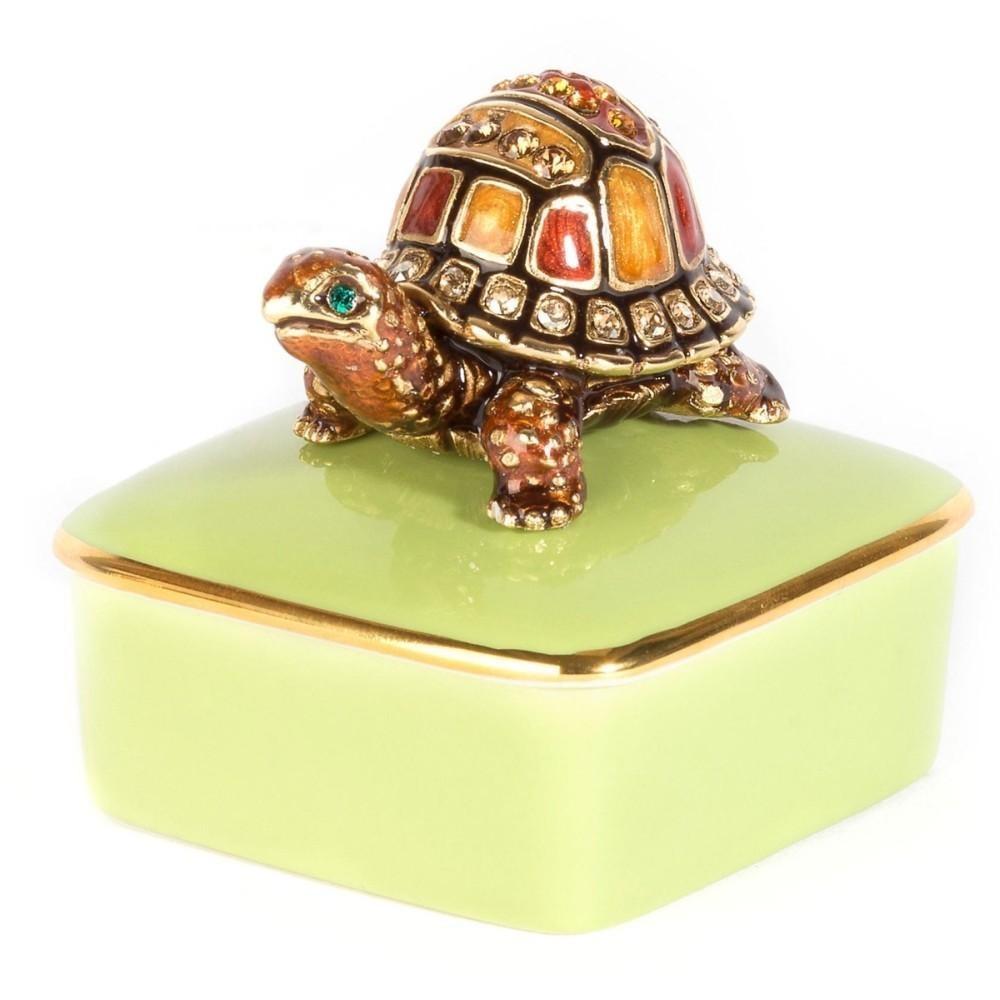 Jay Strongwater Caden Turtle Porcelain Box SDH7366-280