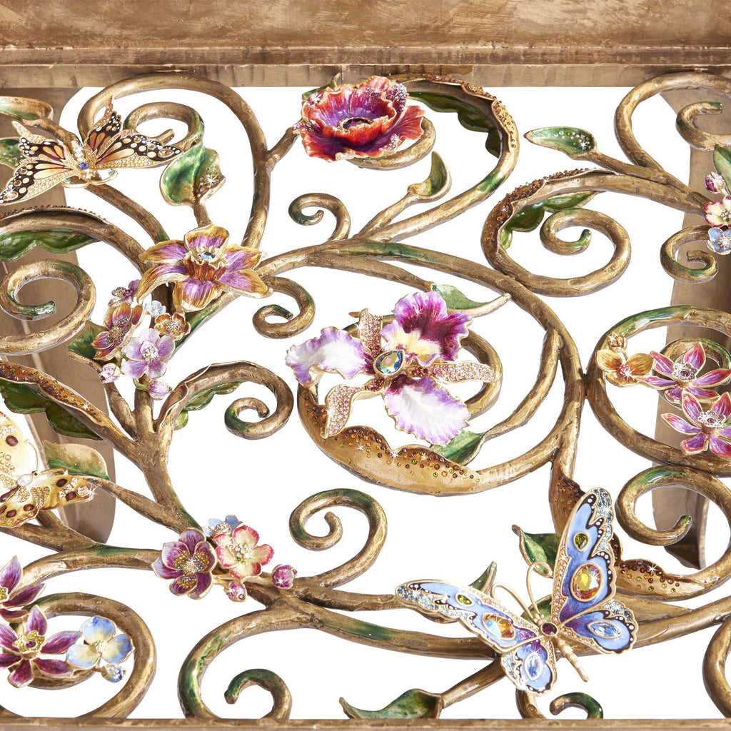 Jay Strongwater Josephine Floral Side Table SHW3324-453