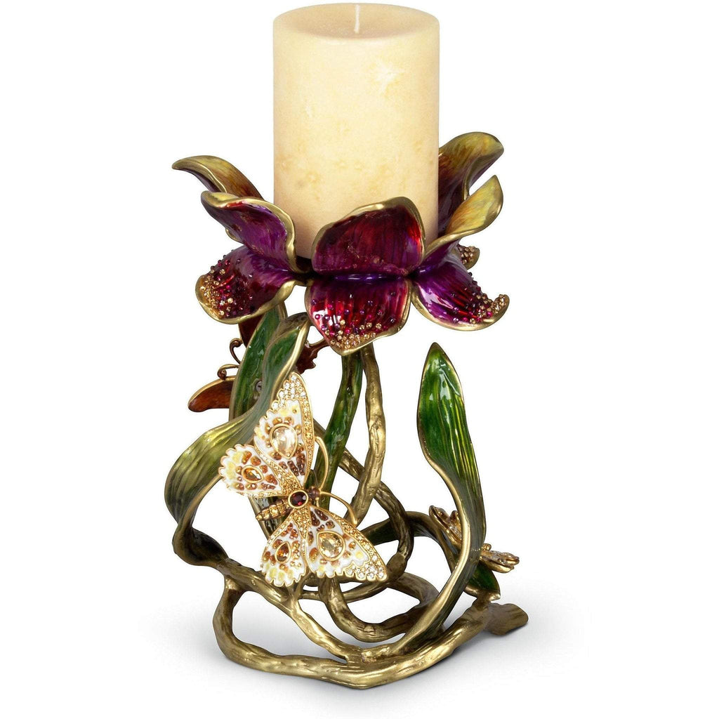 Jay Strongwater Meredith Floral Pillar Candle Holder SDH2371-456
