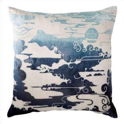 Kevin O'Brien Cloud Appliqued Linen Pillow CLP-AZ