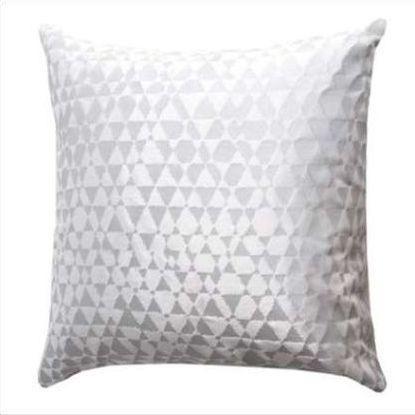 Kevin O'Brien Metallic Triangles Velvet Pillow TRP-SG-WHI-22