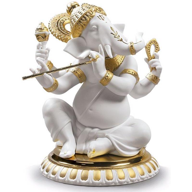 Lladro Bansuri Ganesha Re-Deco Figurine 01009277