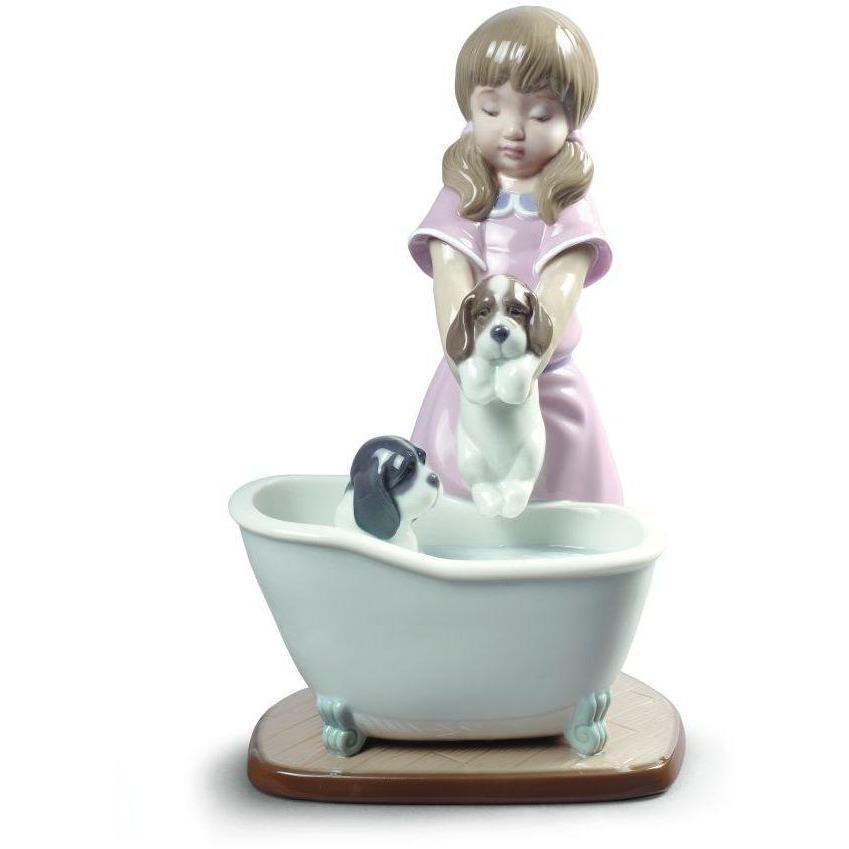 Lladro Bathing My Puppies Figurine 01009280
