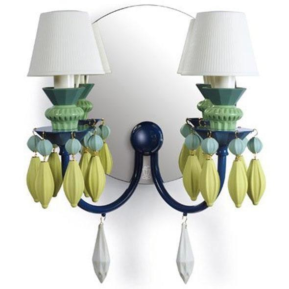 Lladro Belle De Nuit Wall Sconce Green 01023238