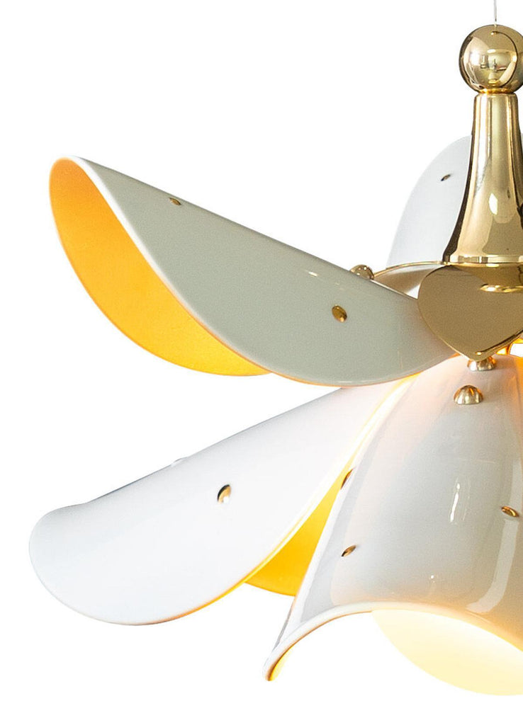 Lladro Blossom Hanging Lamp White Gold 01024122