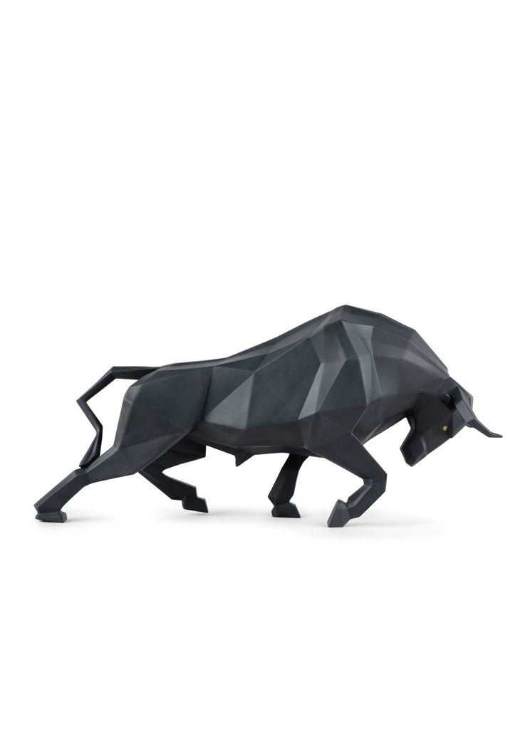 Lladro Bull Matte Black Sculpture  01009593