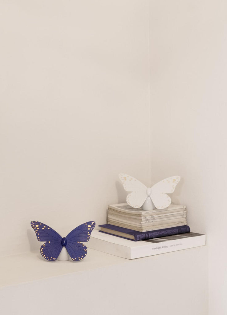 Lladro Butterfly Blue Gold Figurine 01009452