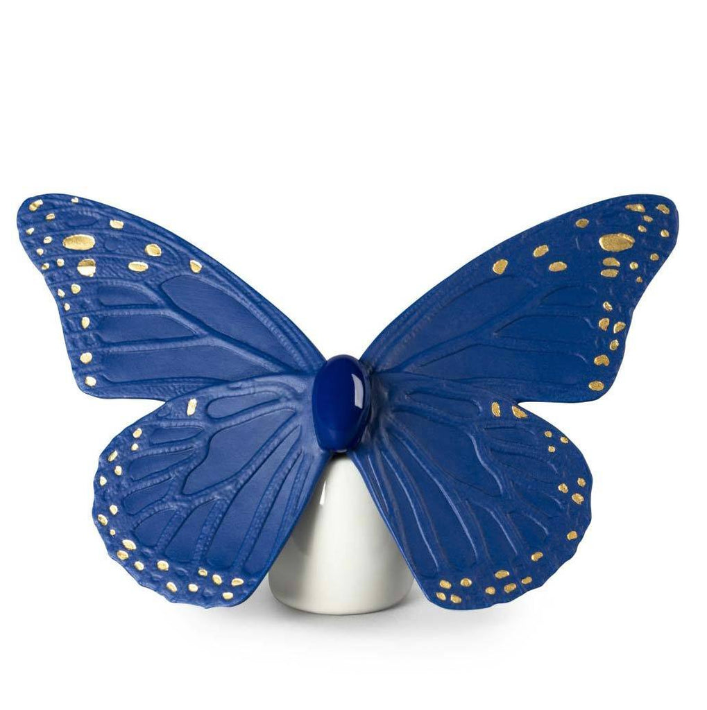 Lladro Butterfly Blue Gold Figurine 01009452