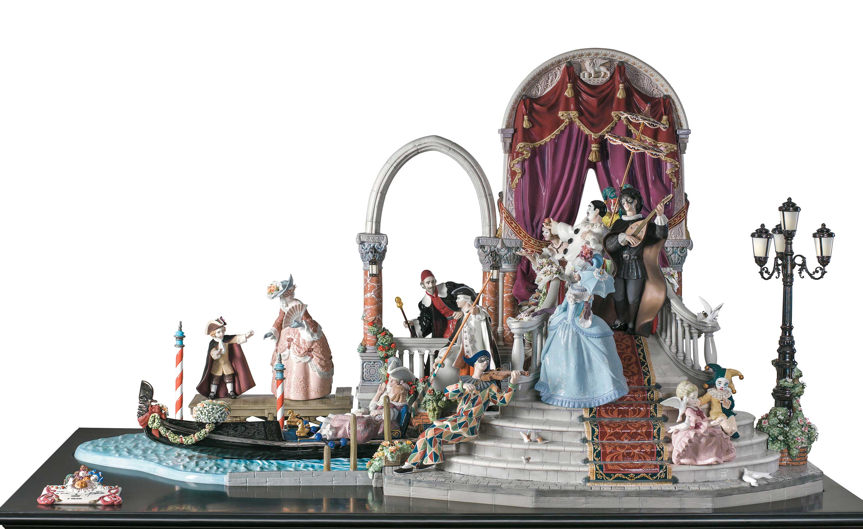 経典 Figurine Venice In Carnival Lladro 01001982 Ltd Biggs – 陶芸