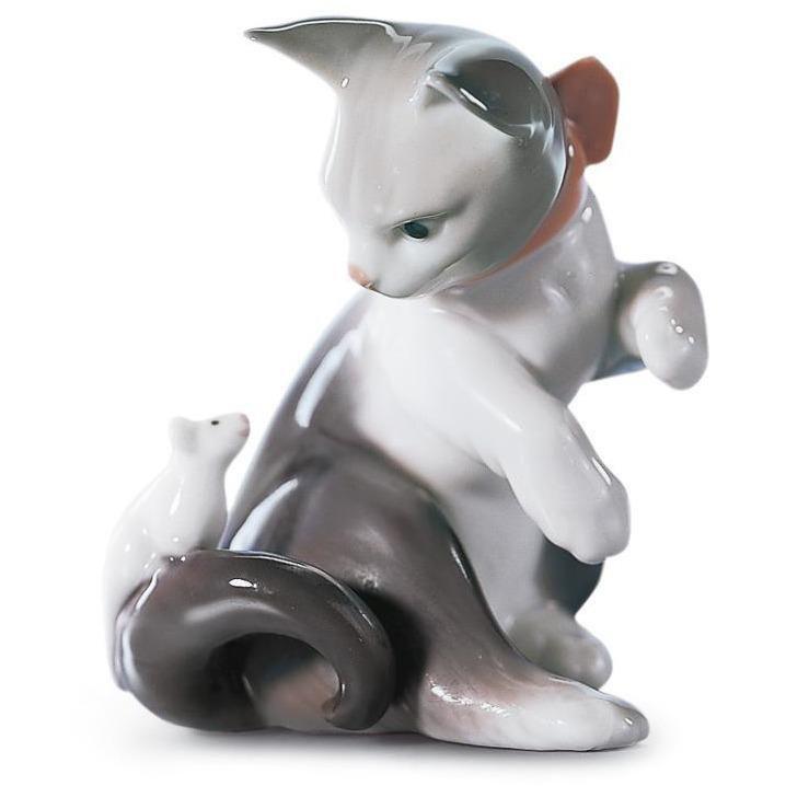 Lladro Cat And Mouse Figurine 01005236