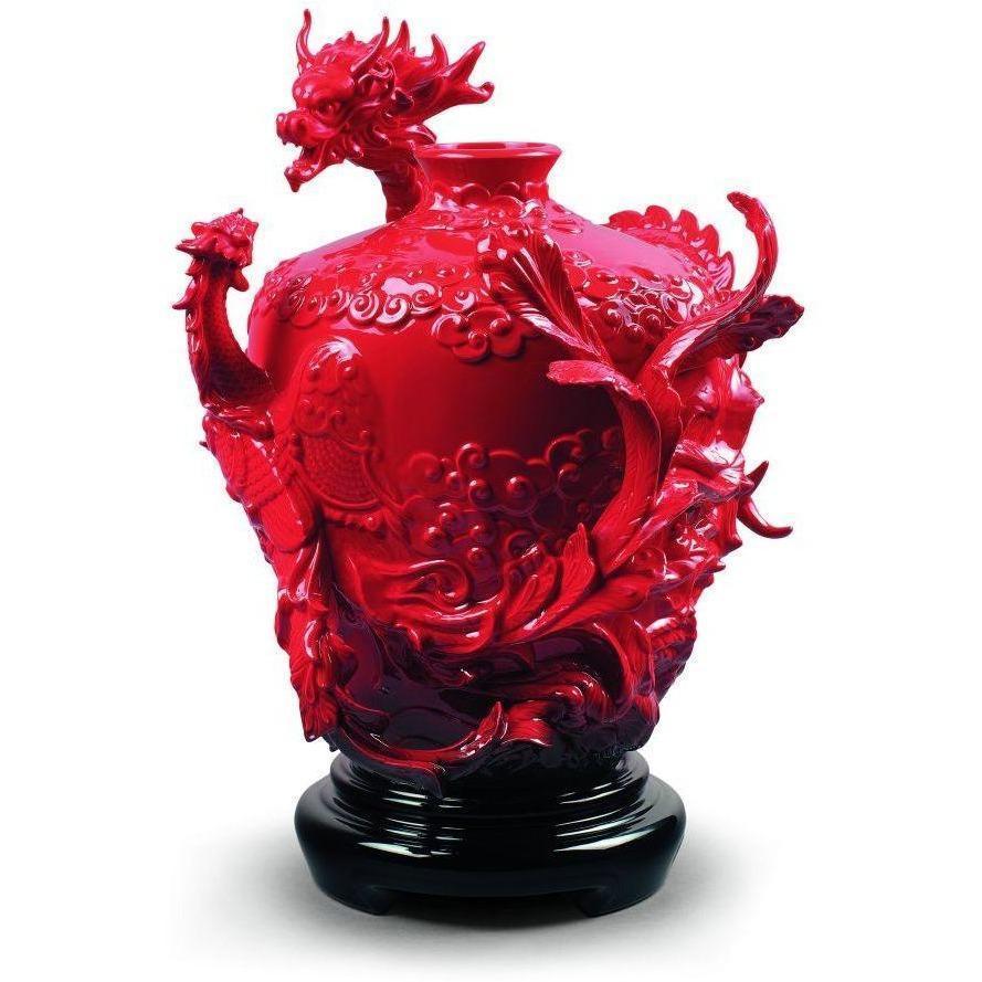 Lladro Dragon & Phoenix Vase 01009289