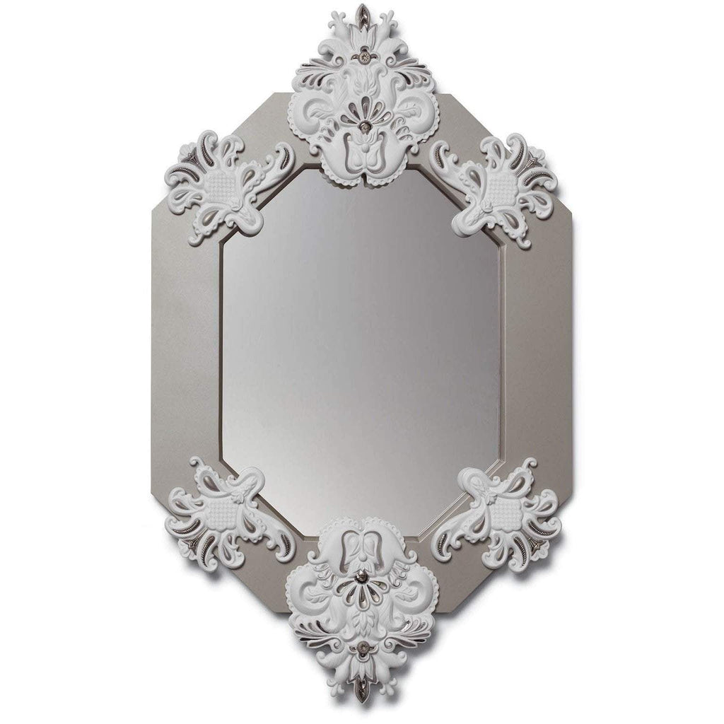 Lladro Eight Sided Mirror White Silver 01007781