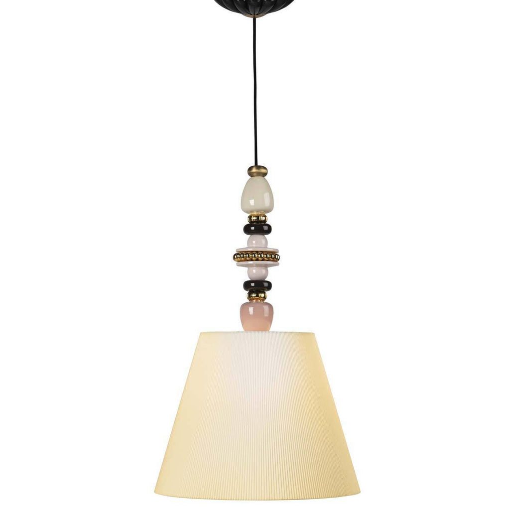 Lladro Firefly Ceiling Lamp Pink and Golden Luster 01024000