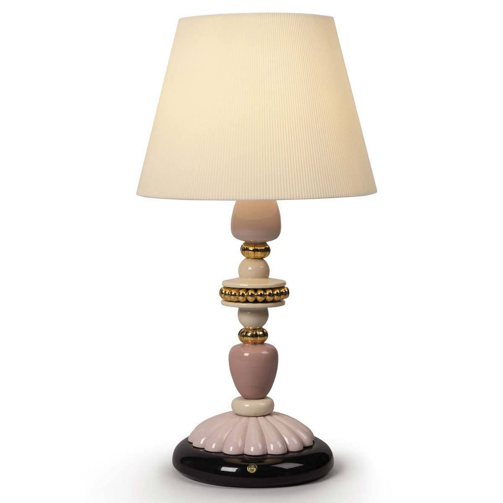 Lladro Firefly Table Lamp Pink and Golden Luster 01023997