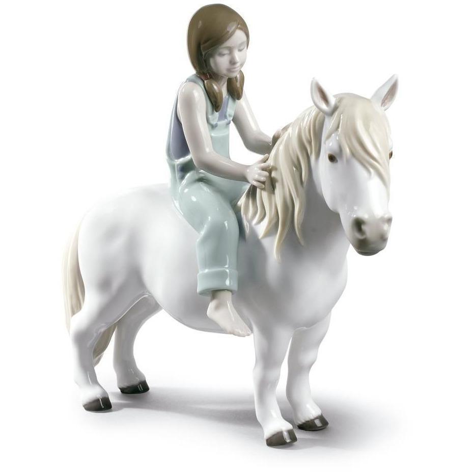 Lladro Girl With Pony Figurine 01009139