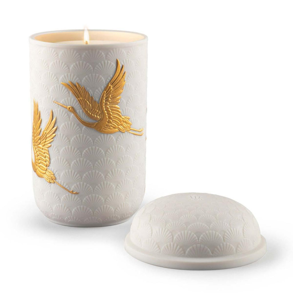 Lladro Golden Cranes Candle 01040213