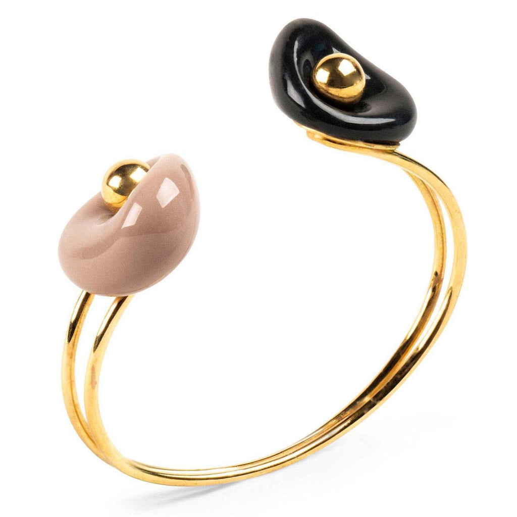 Lladro Golden Pebbles Bracelet Black Beige Golden Luster 01010297