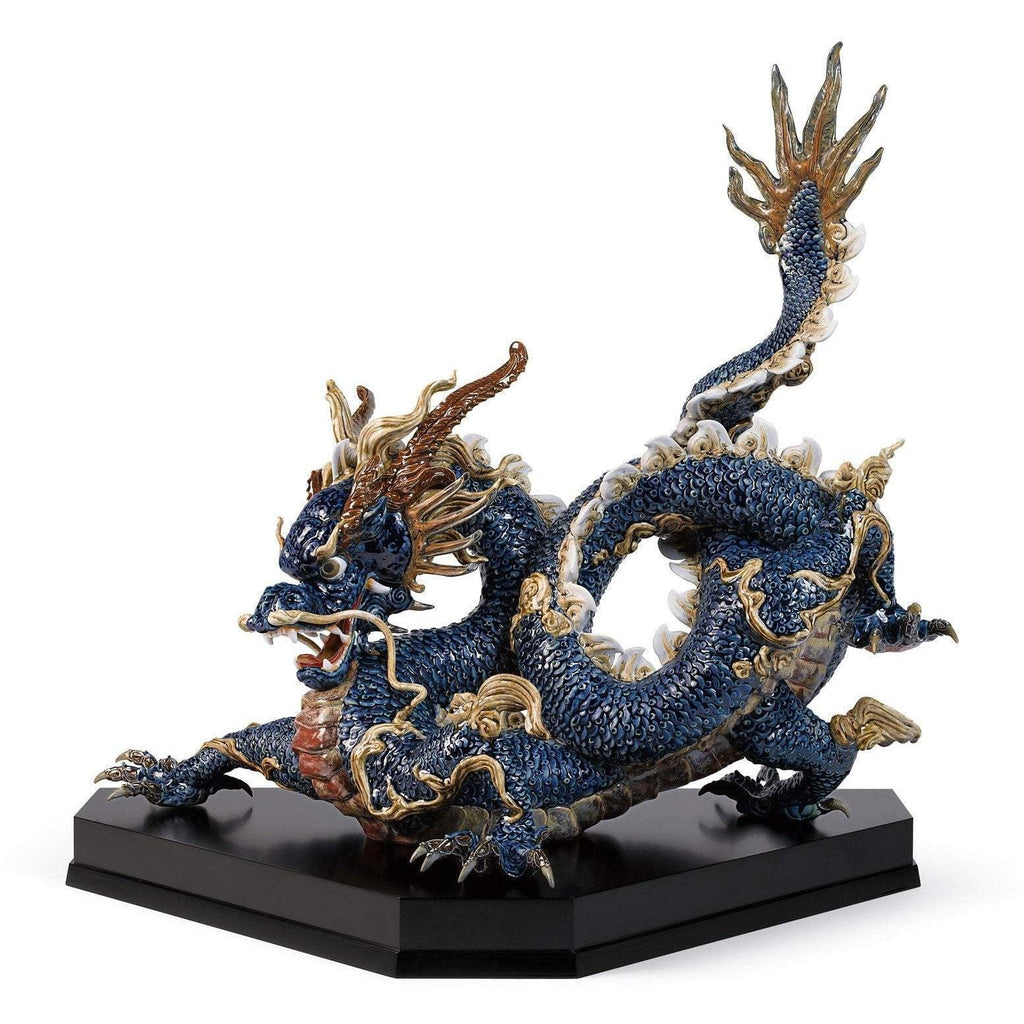 Lladro Great Dragon Blue Enamels 01001935