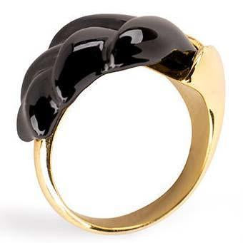 Lladro Heliconia Metal Ring Black 01010303