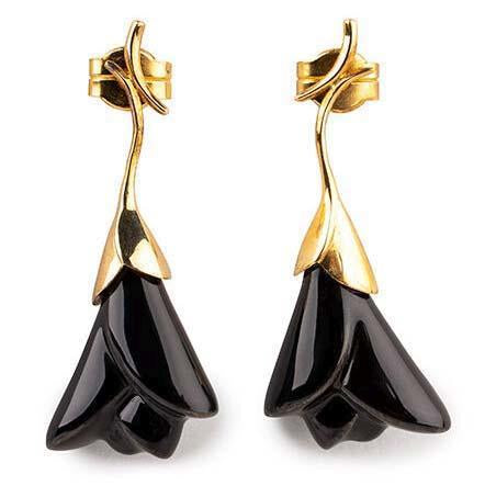 Lladro Heliconia Short Earrings Black 01010301