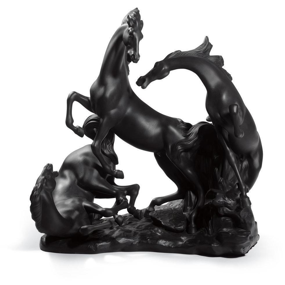 Lladro Horse's Group Black Figurine 01008618