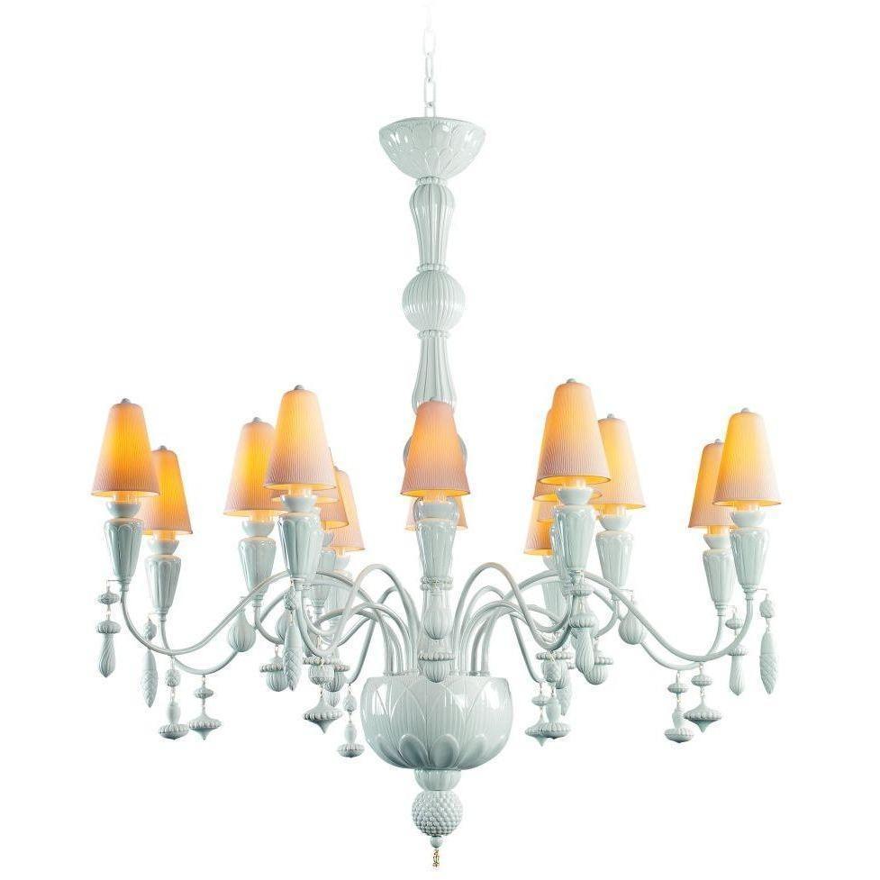 Lladro Ivy & Seed 16 Light White Chandelier 01023853