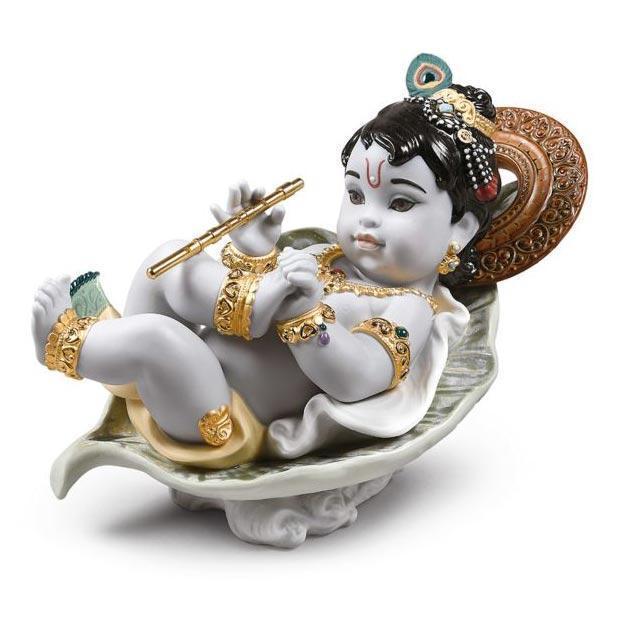 Lladro Krishna on Leaf Figurine 01009370