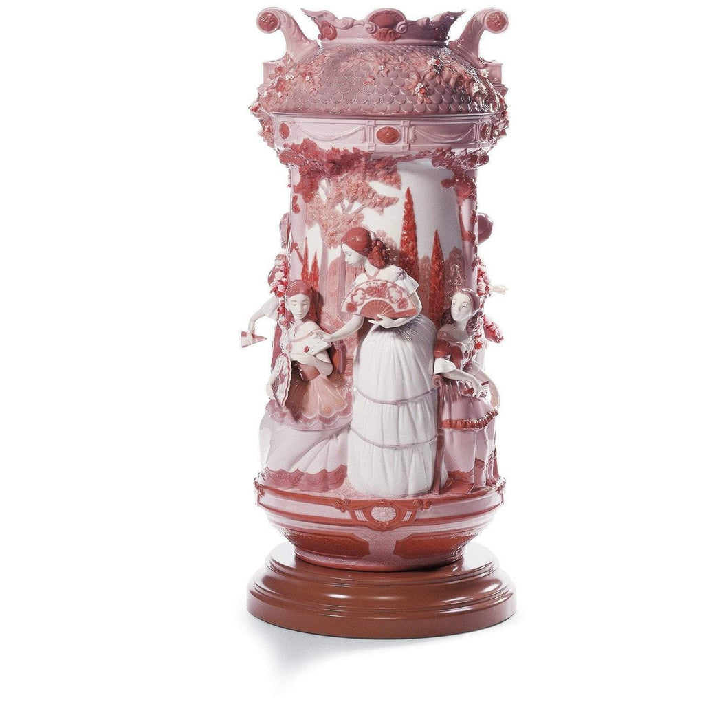 Lladro Ladies In The Garden Vase Red Re Deco 01007032