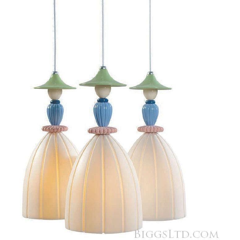 Lladro Mademoiselle Hanging Lamp 3 Light Sharing Secrets 01023552
