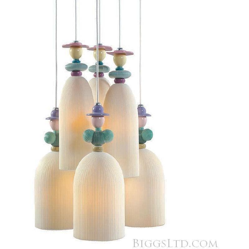 Lladro Mademoiselle Hanging Lamp 6 Light Gathering In The Lawn 01023558