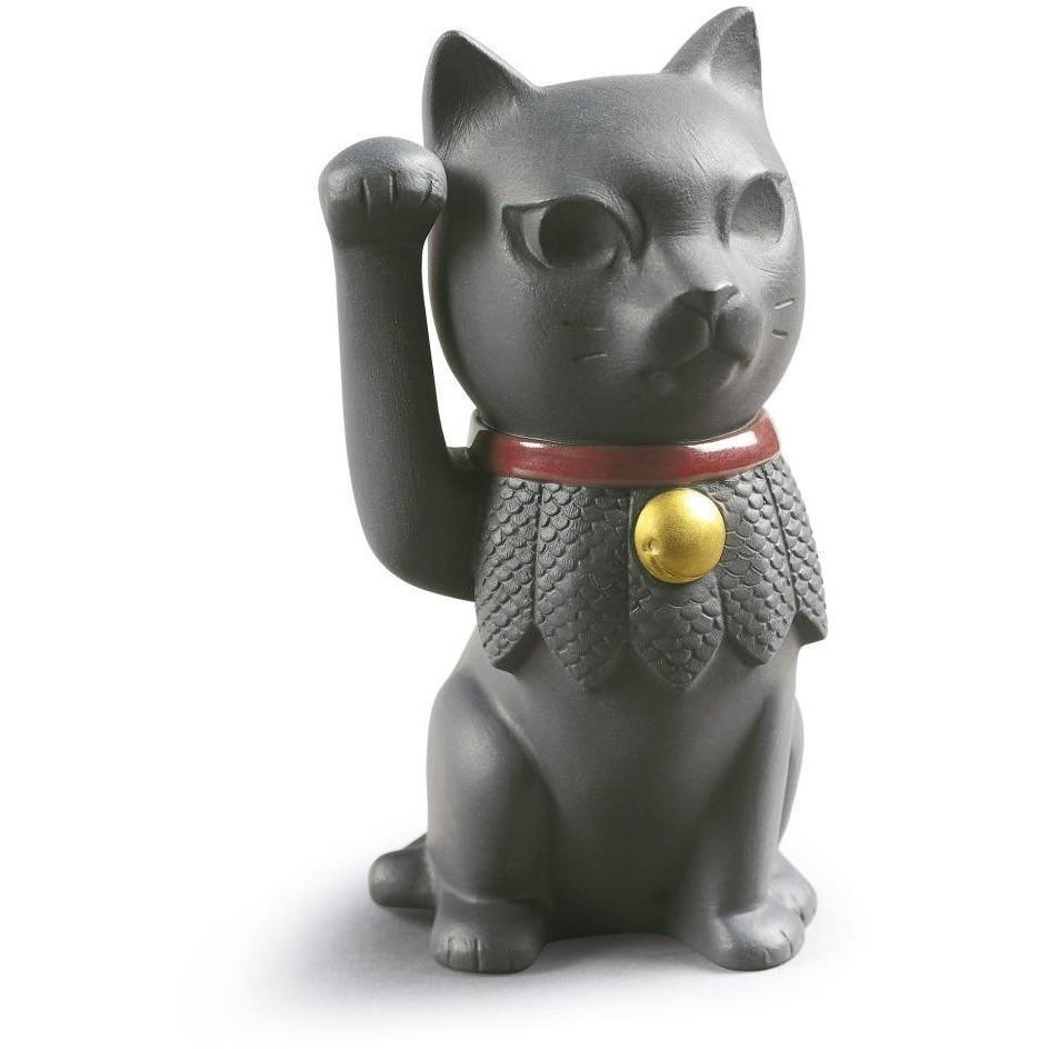 Lladro Maneki Neko Figurine Black 01009166