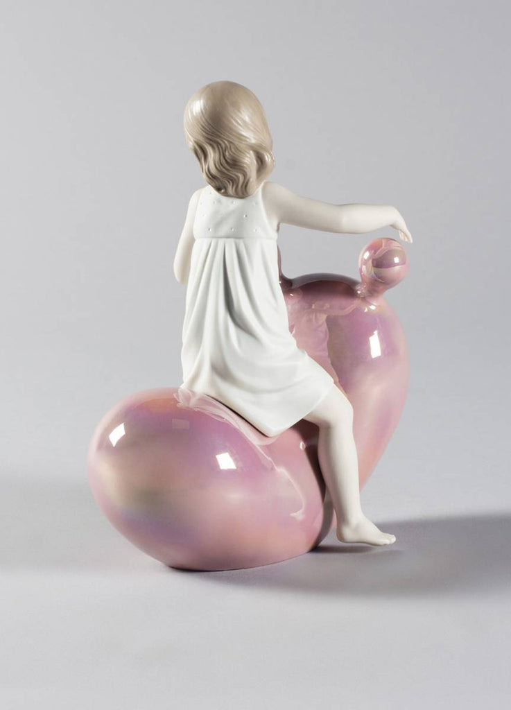 Lladro My Seesaw Balloon Girl Figurine Pink 01009367