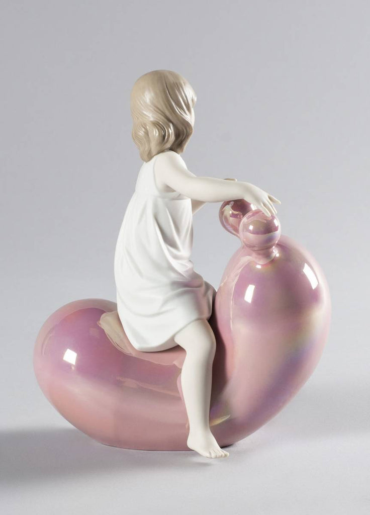Lladro My Seesaw Balloon Girl Figurine Pink 01009367