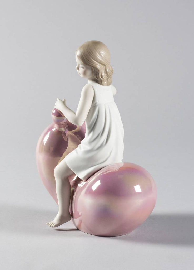 Lladro My Seesaw Balloon Girl Figurine Pink 01009367
