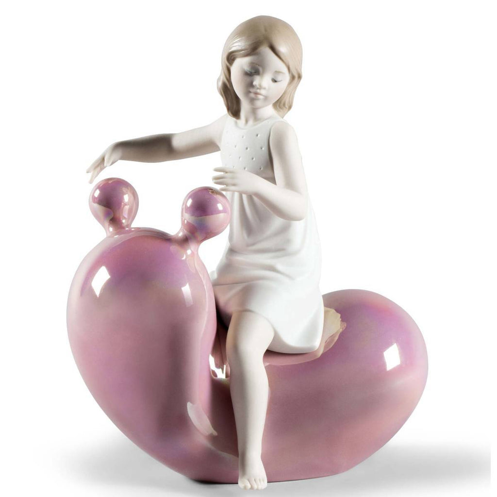 Lladro My Seesaw Balloon Girl Figurine Pink 01009367