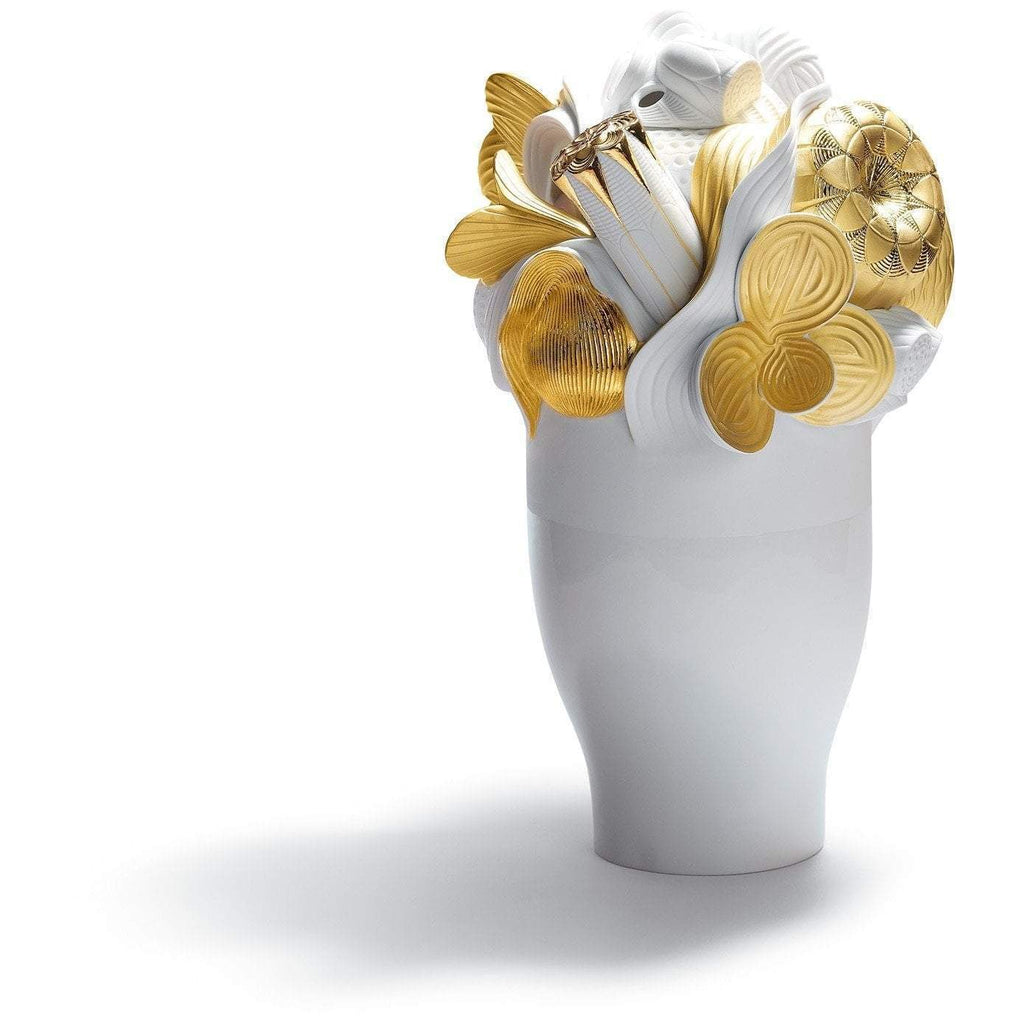 Lladro Naturofantastic Large Vase Golden 01007903