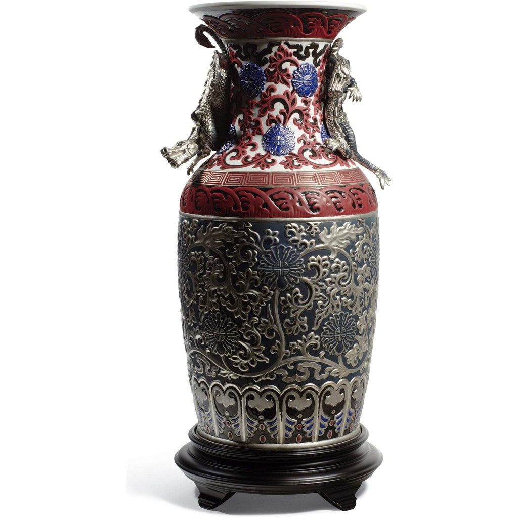Lladro Oriental Blue Vase 01001955