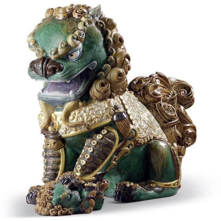 Lladro Oriental Lioness Green Figurine 01001986