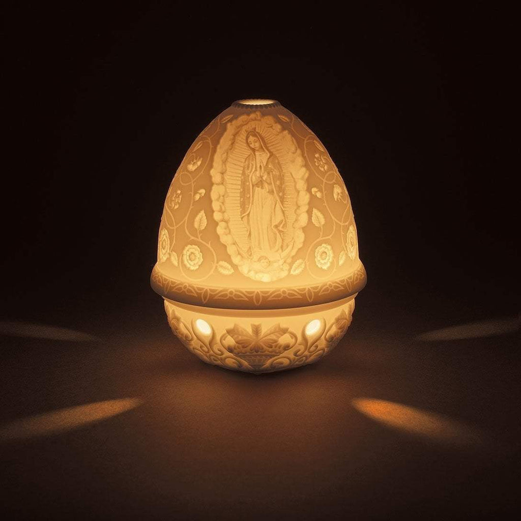 Lladro Our Lady Of Guadalupe Lithophane Votive 01017367