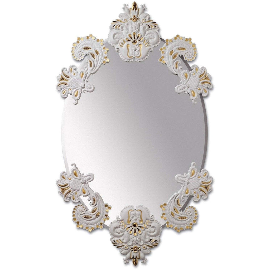 Lladro Oval Mirror Without Frame White Gold 01007768