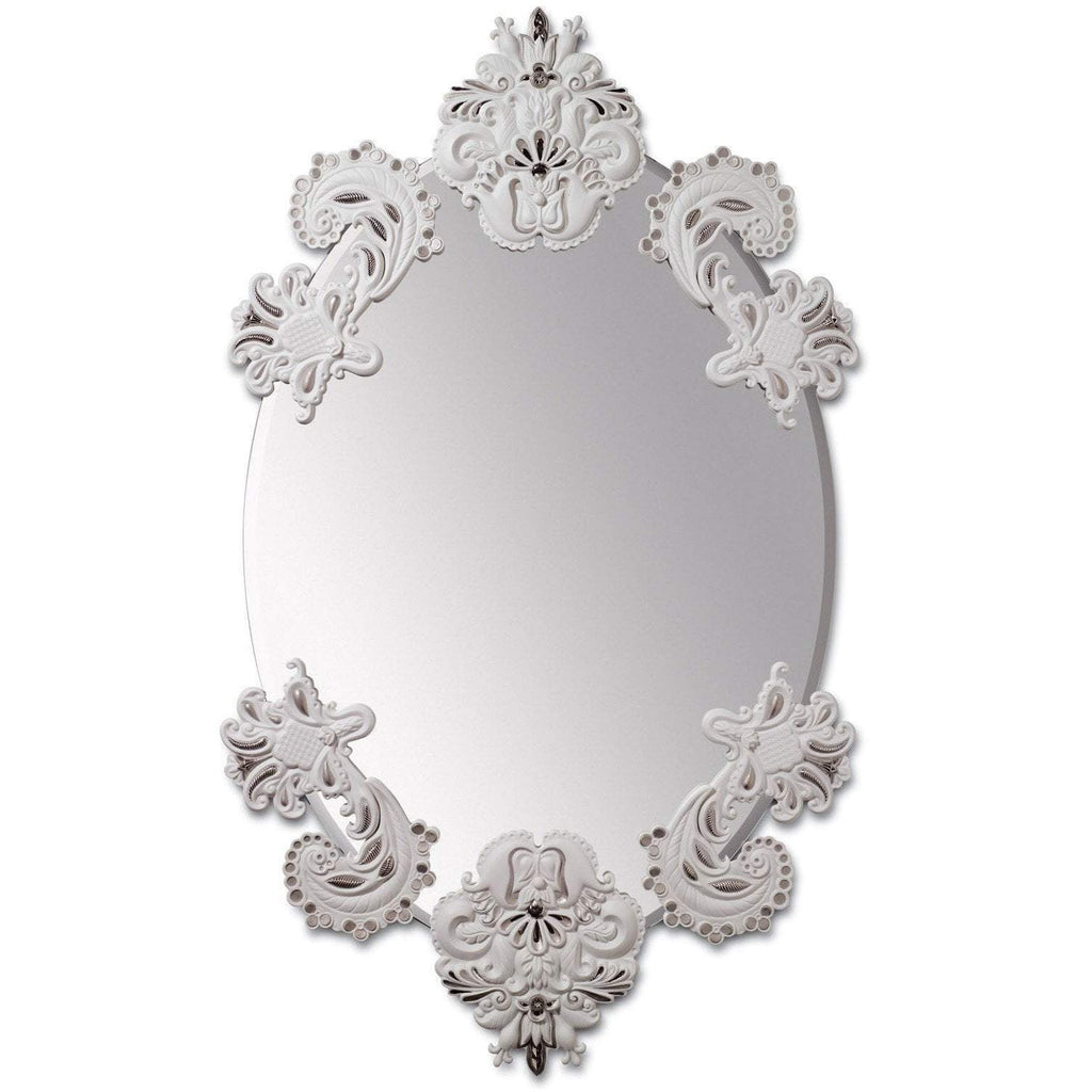 Lladro Oval Mirror Without Frame White Silver 01007769
