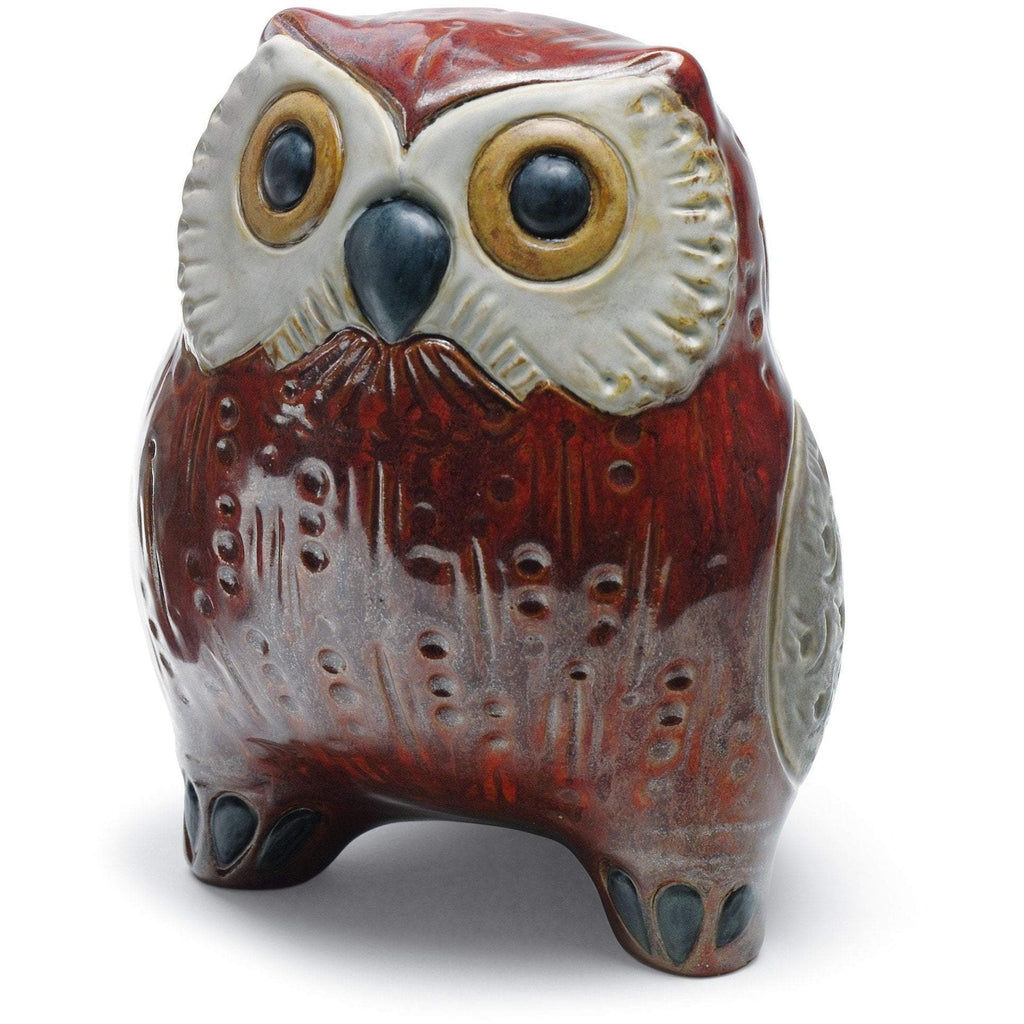 Lladro Owl Small Red Figurine 01012535