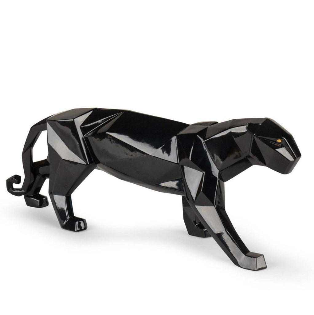 Lladro Panther Glazed Black Figurine 01009496