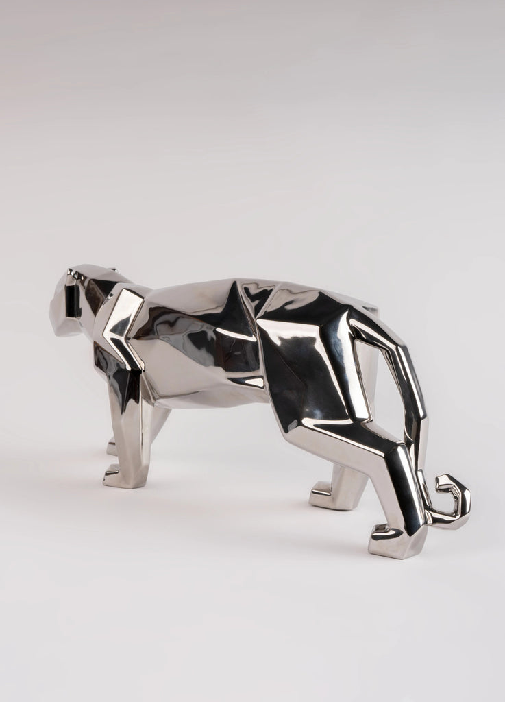 Lladro Panther Silver Sculpture 01009591