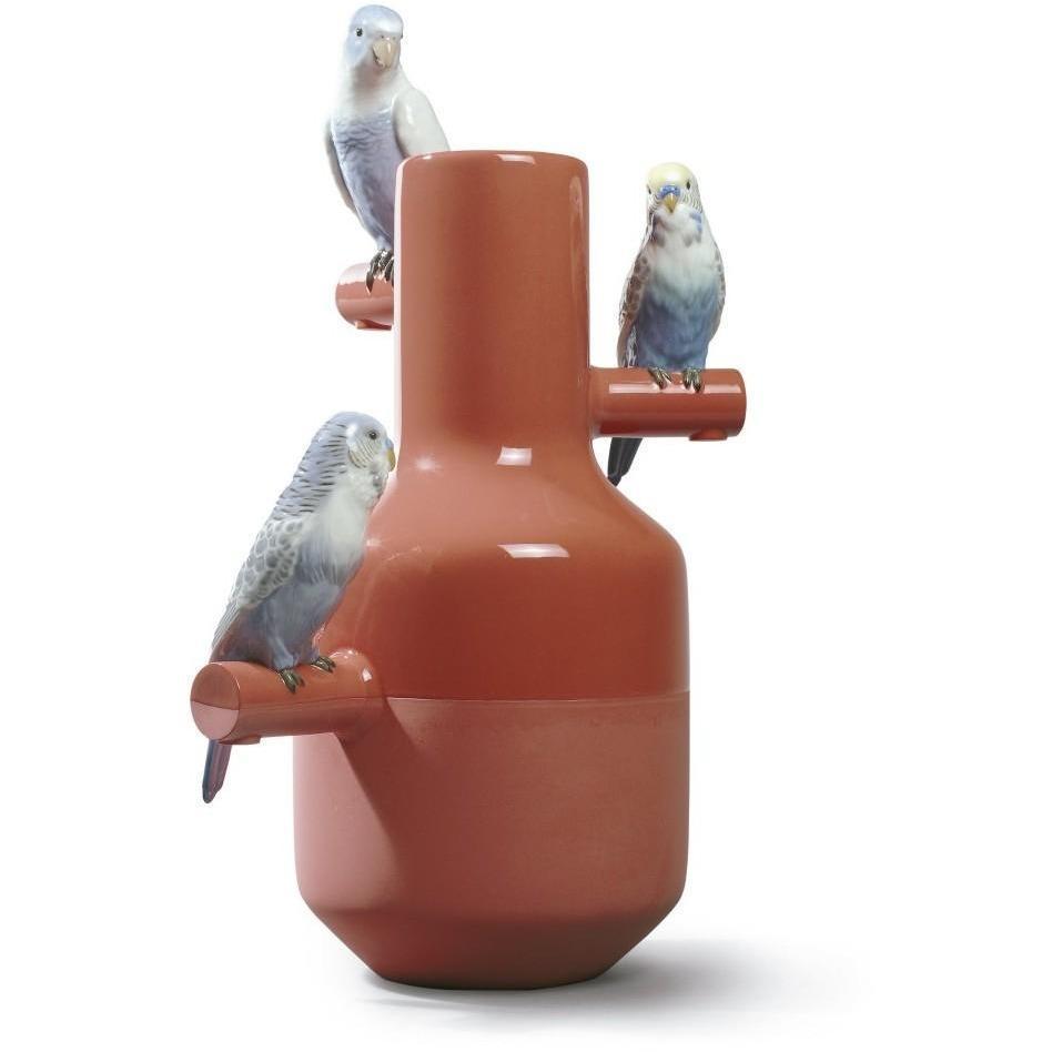 Lladro Parrot Parade Coral Figurine 01007846