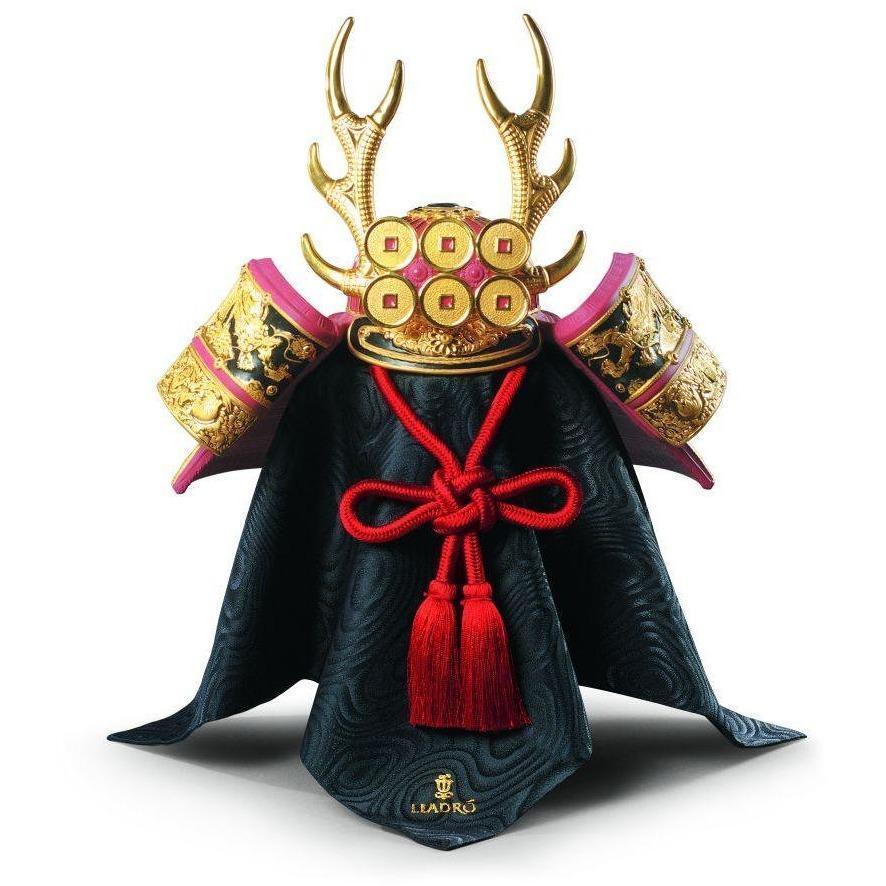 Lladro Samurai Helmet Red Figurine 01013048